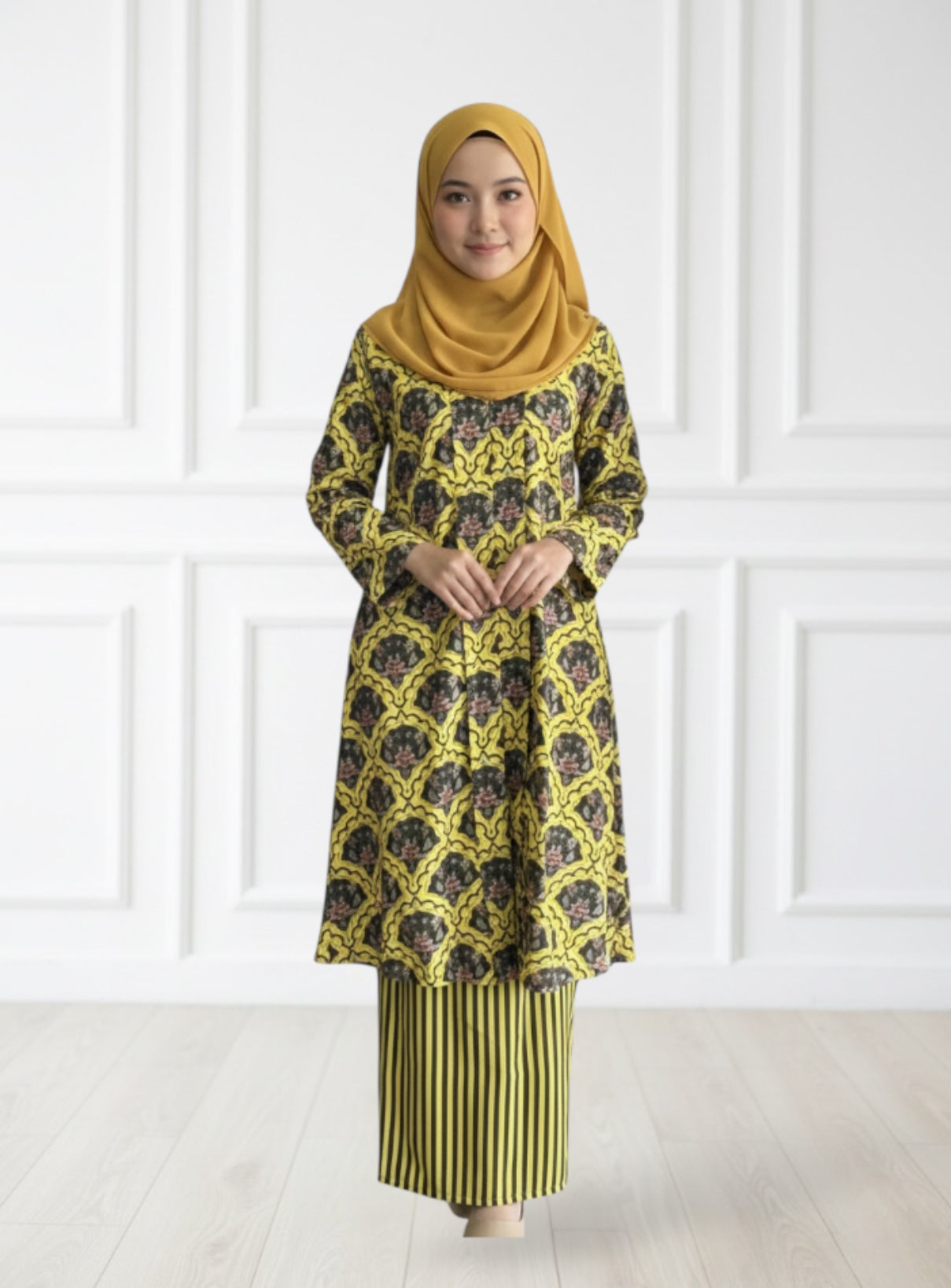 Quntom Kebaya-Adult only in yellow.  Kids in 3 colours