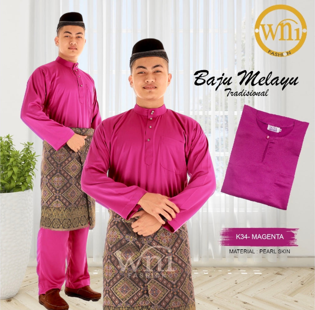 Baju Melayu ADULT WNI Standard size-Cekak Musang (Collar, buttons not included)