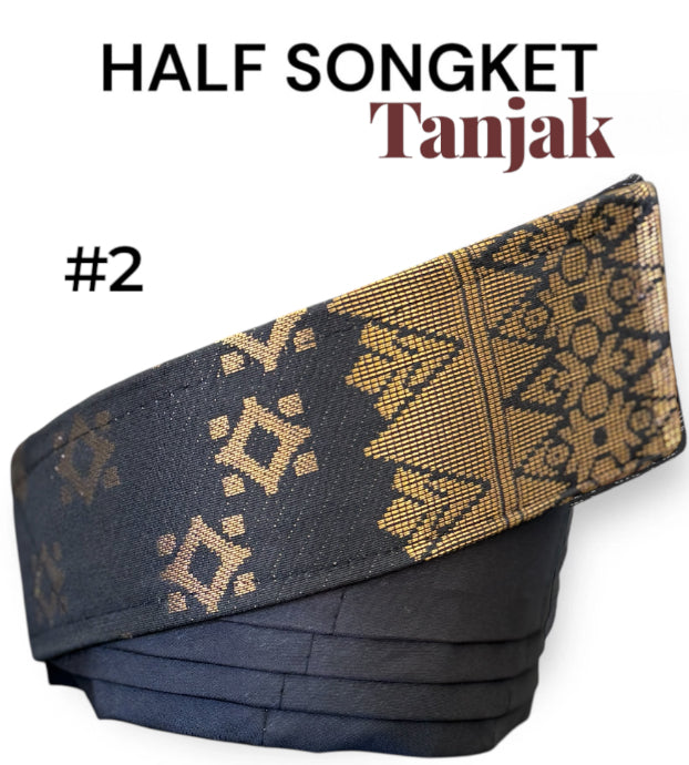 Tanjak half Songket Adult-Black