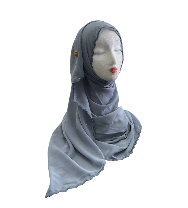 Embroidered Diamonte Bawal (Square)