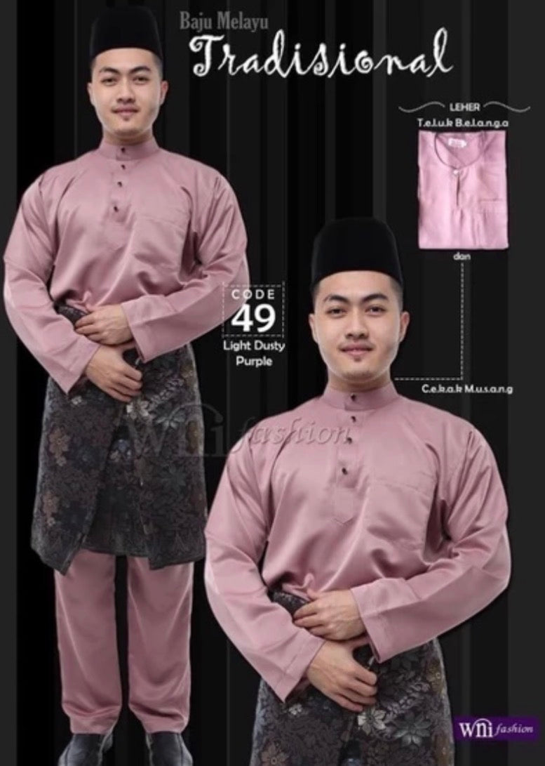 Baju Melayu ADULT WNI Standard size-Cekak Musang (Collar, buttons not included)
