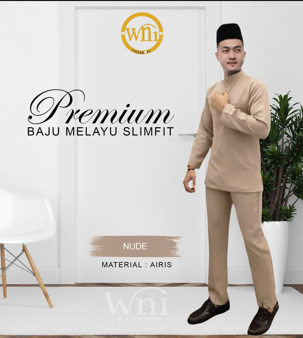 Baju Melayu Airis (SLIMFIT) Cekak Musang  Buttons not included