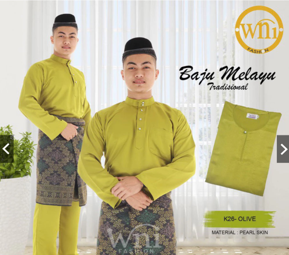 Baju Melayu ADULT WNI Standard size-Cekak Musang (Collar, buttons not included)