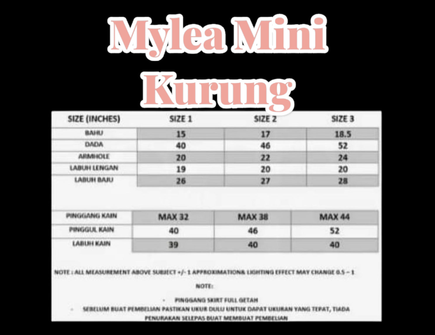 Mylea Mini Kurung