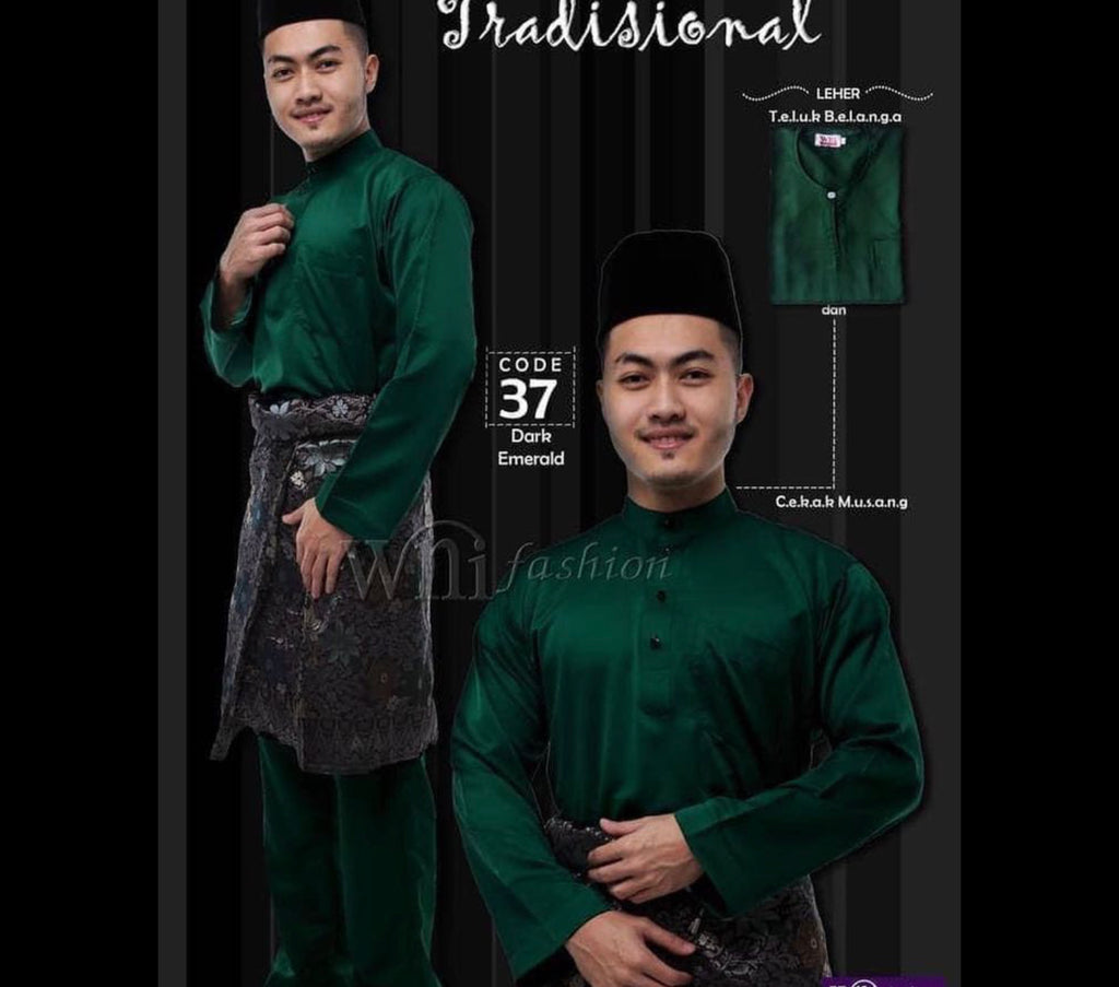 Baju Melayu ADULT WNI Standard size-Cekak Musang (Collar, buttons not included)