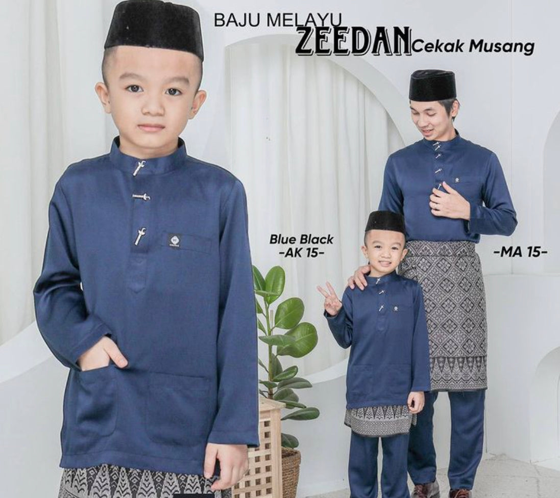 Baju Melayu ZEEDAN Boys-Cekak Musang(buttons not included)