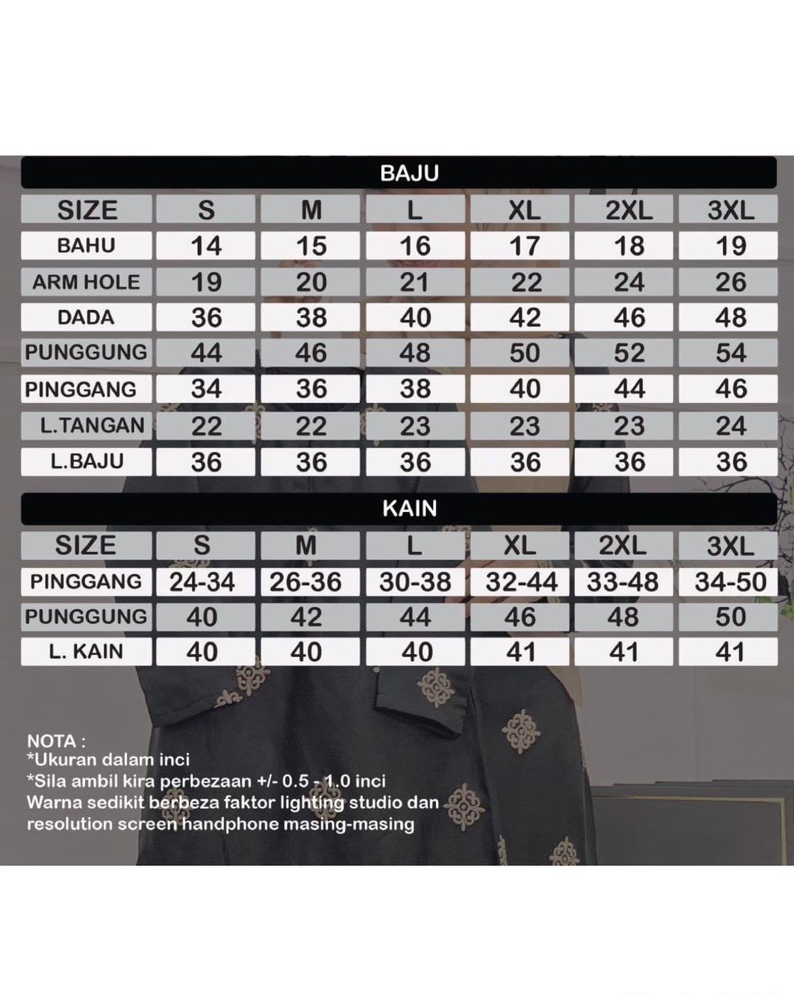 Sulam Tenun Bunga Raya Kurung Adult only