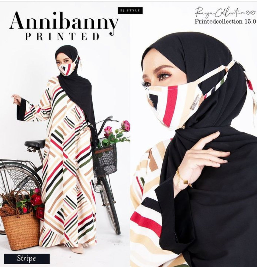 Annibanny Printed Abaya (w mask)