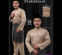 Load image into Gallery viewer, Baju Melayu ADULT Traditional PLUS SIZE - Cekak Musang.  Buttons not included

