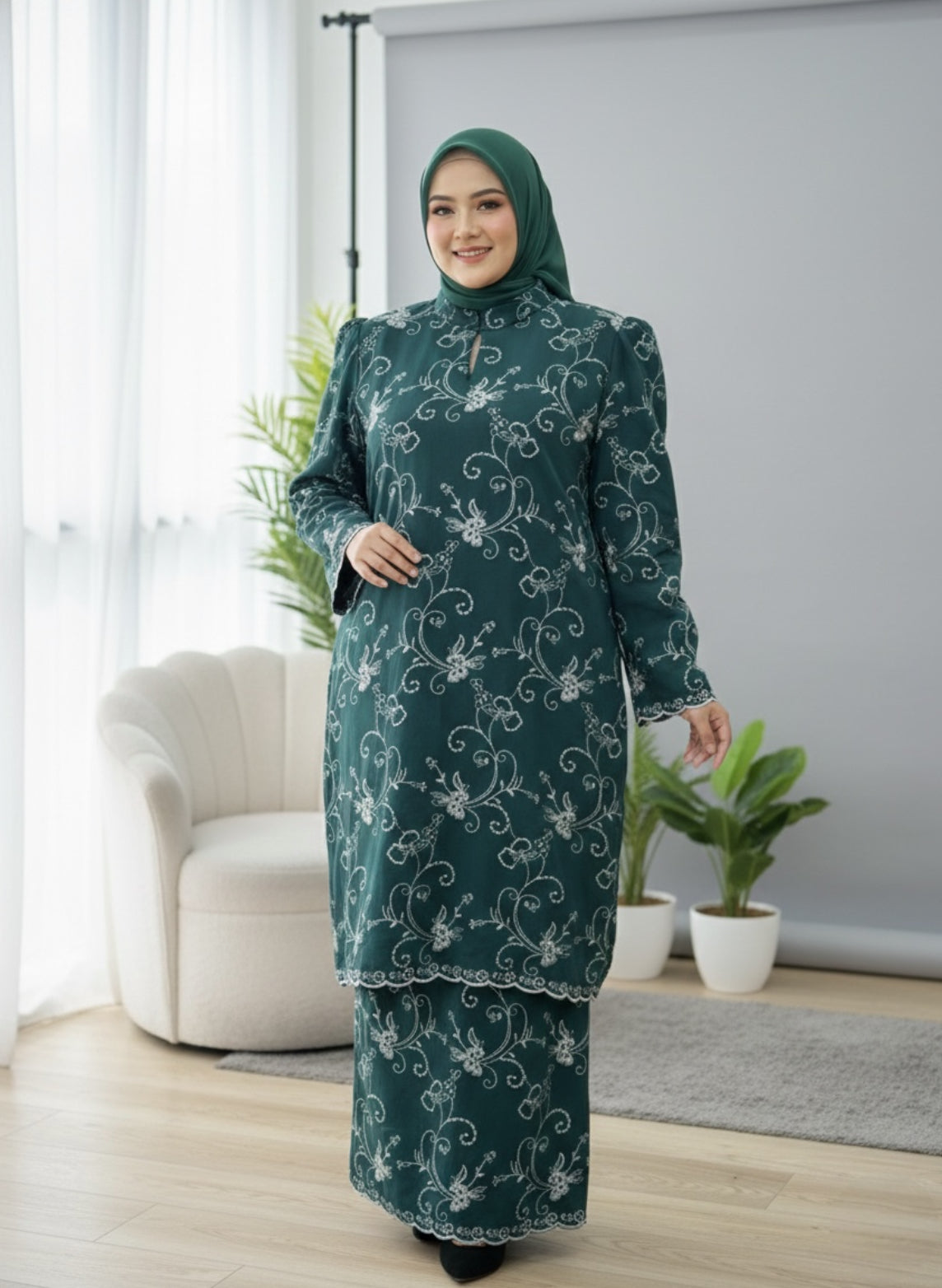 Delima Embroidery Kurung-Adult