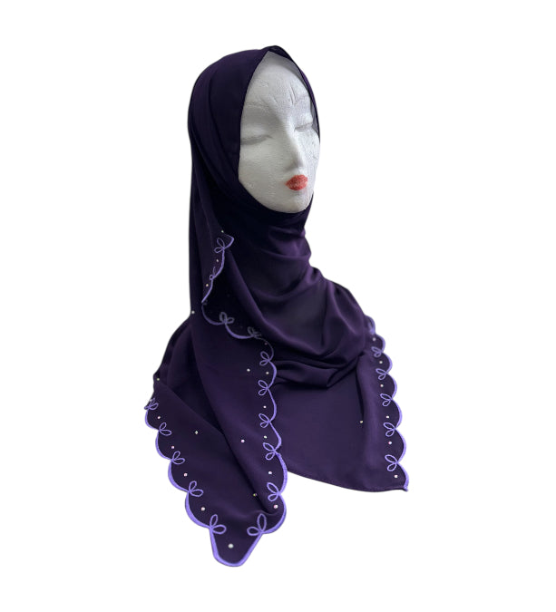 Embroidered Diamonte Bawal (Square)