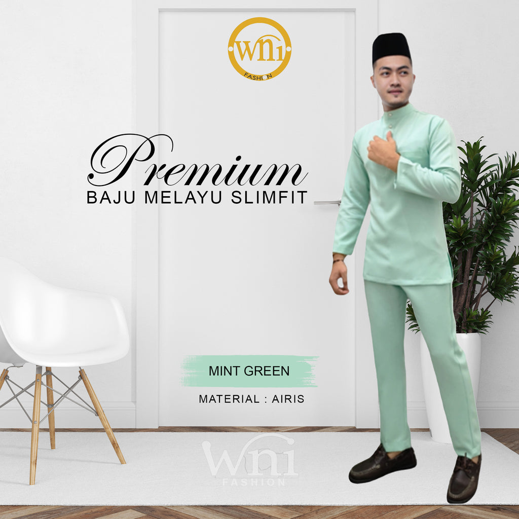 Baju Melayu Airis (SLIMFIT) Cekak Musang  Buttons not included