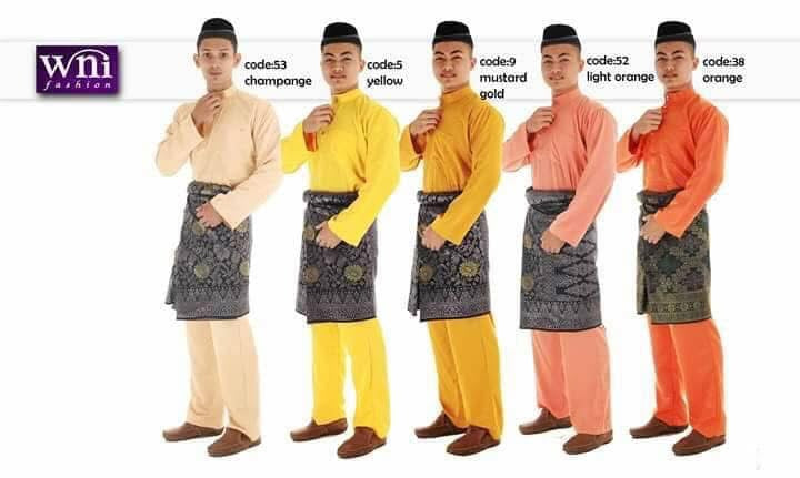 Baju Melayu ADULT WNI Standard size-Cekak Musang (Collar, buttons not included)