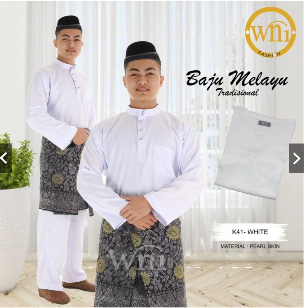 Baju Melayu ADULT WNI Standard size-Cekak Musang (Collar, buttons not included)
