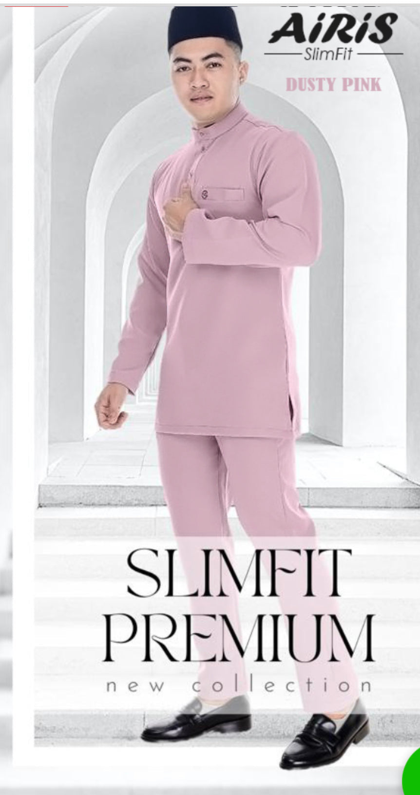 Baju Melayu Airis (SLIMFIT) Cekak Musang  Buttons not included