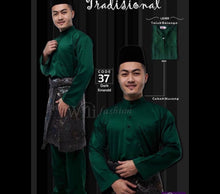 Load image into Gallery viewer, Baju Melayu ADULT Traditional PLUS SIZE - Cekak Musang.  Buttons not included
