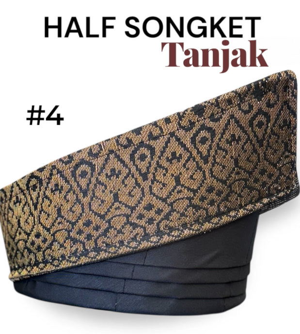 Tanjak half Songket Adult-Black