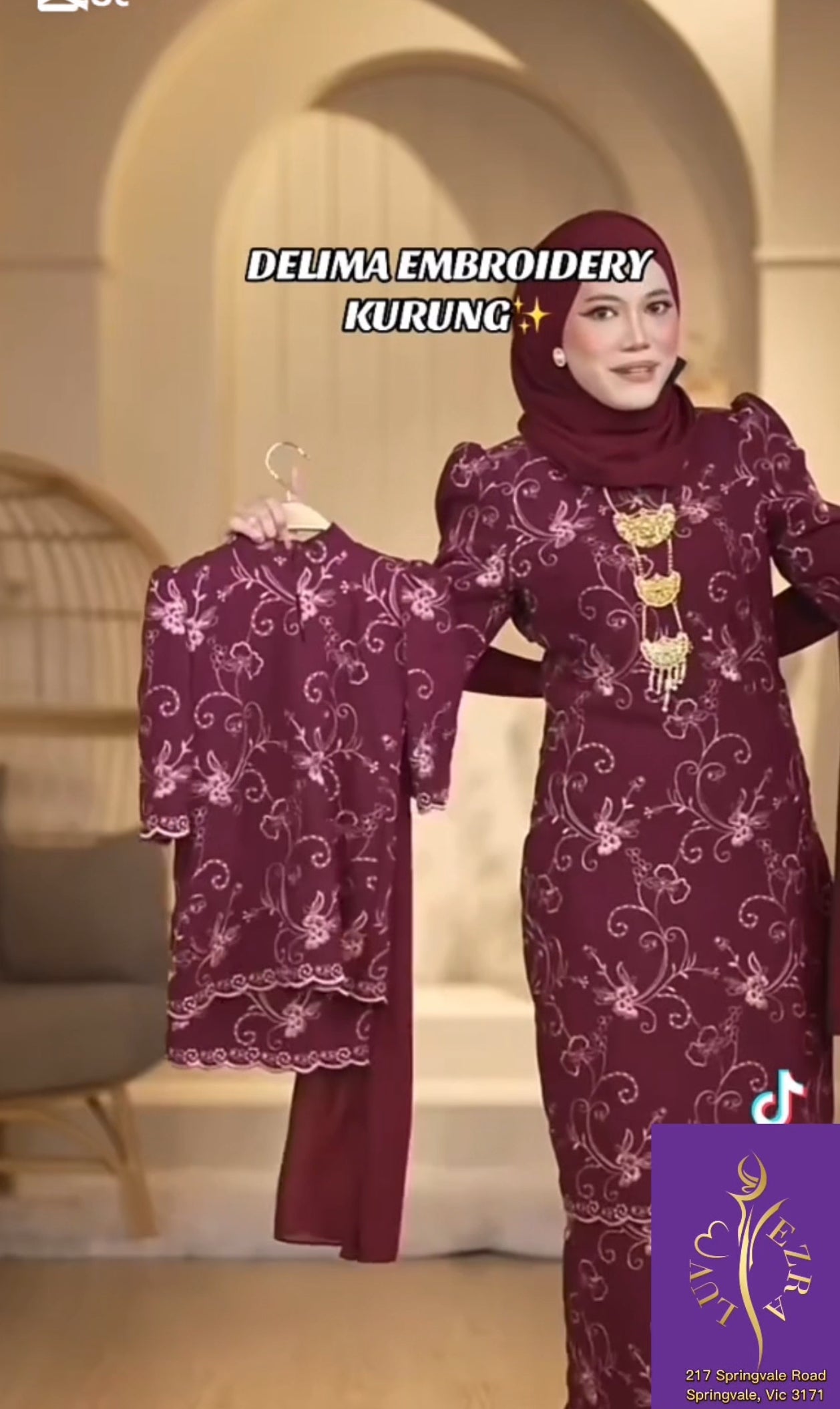 Delima Embroidery Kurung-Adult