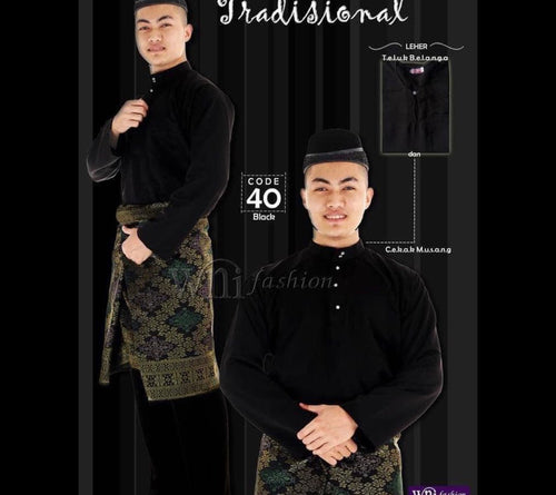 Baju Melayu ADULT WNI Plus size-Cekak Musang.  Buttons not included
