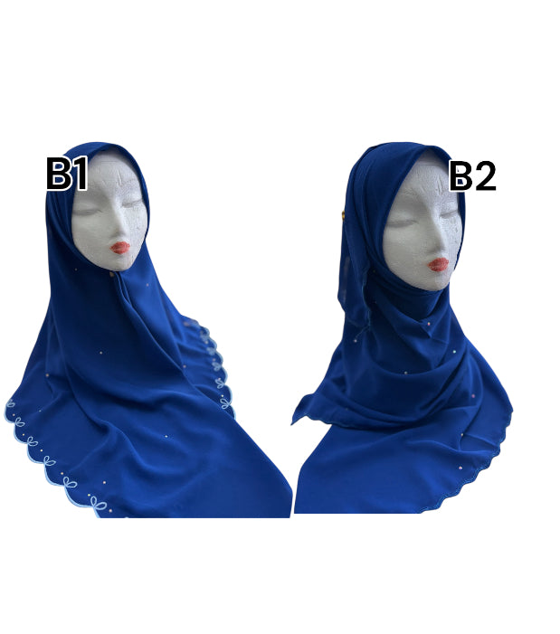 Embroidered Diamonte Bawal (Square)