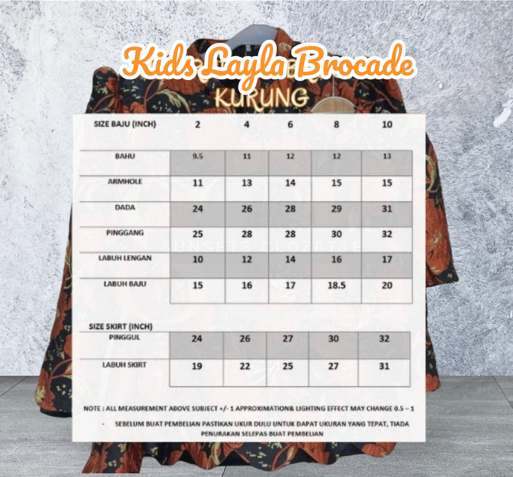 Layla Brocade Kurung Modern-Kids