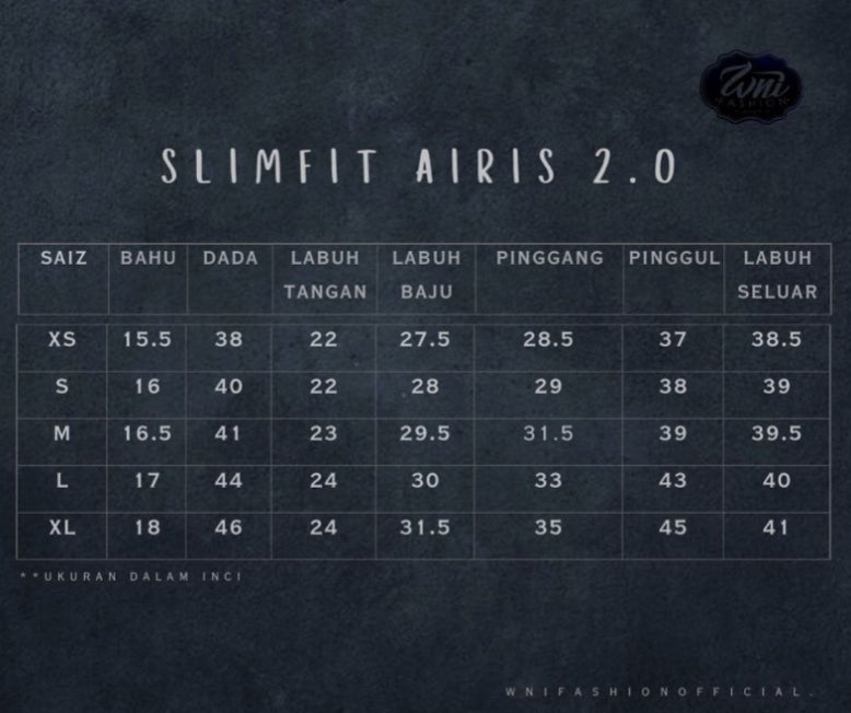 Baju Melayu Airis (SLIMFIT) Teluk Belanga