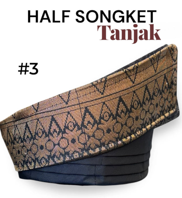 Tanjak half Songket Adult-Black