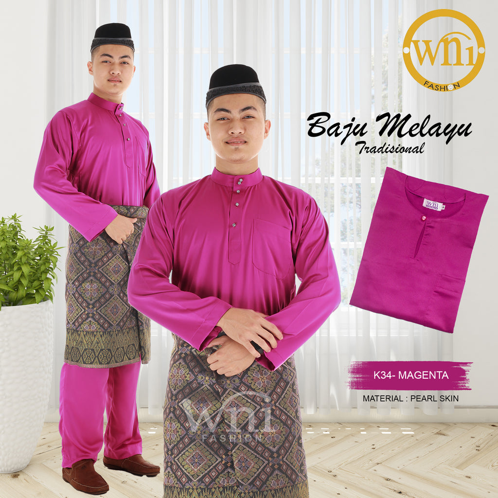 Baju Melayu ADULT WNI Standard size-Cekak Musang (Collar, buttons not included)