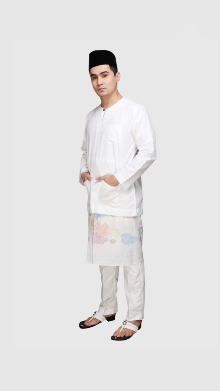 Baju Melayu Modern Teluk Belanga - Off White