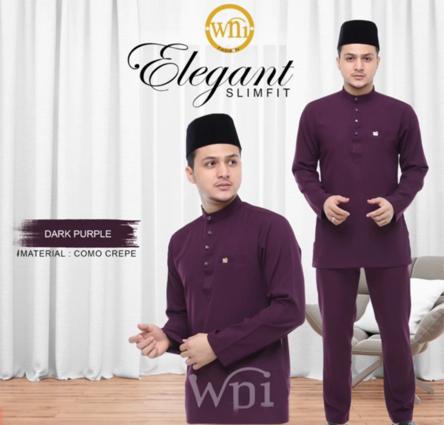 Baju Melayu Adiey Como Crepe (SLIMFIT)-buttons not included