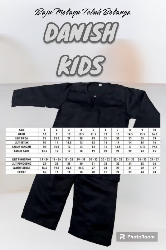 Baju Melayu Danish Boys- Teluk Belanga