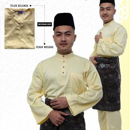 Baju Melayu ADULT WNI Standard size-Cekak Musang (Collar, buttons not included)