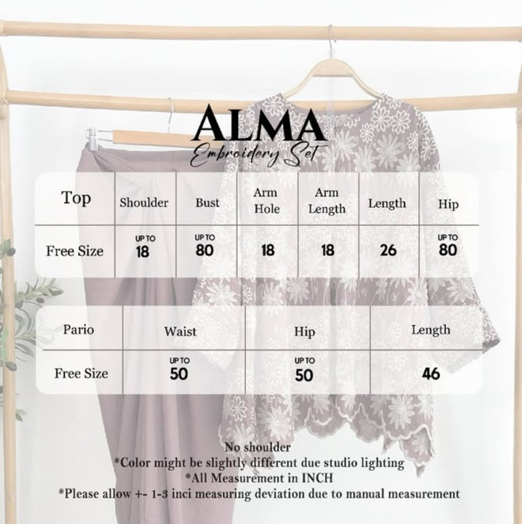 Alma Embroidery Pario Set