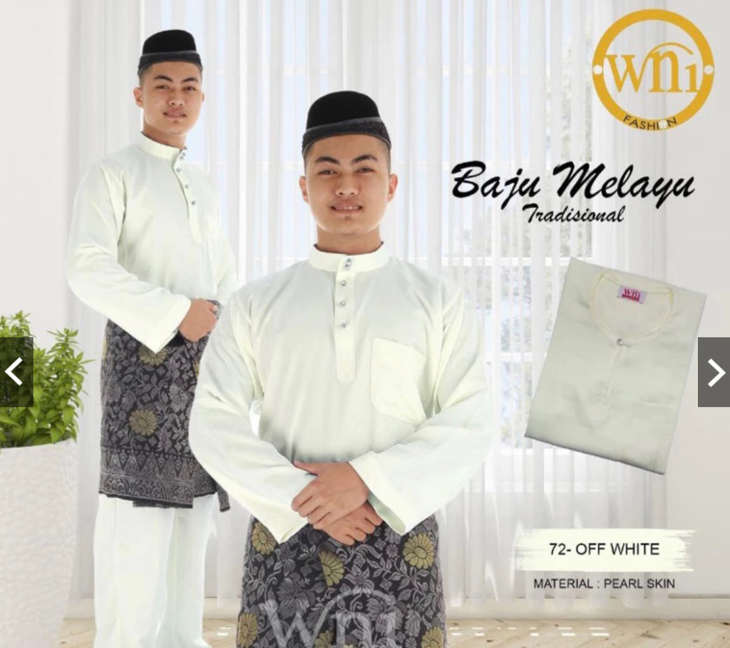 Baju Melayu ADULT WNI Standard size-Cekak Musang (Collar, buttons not included)