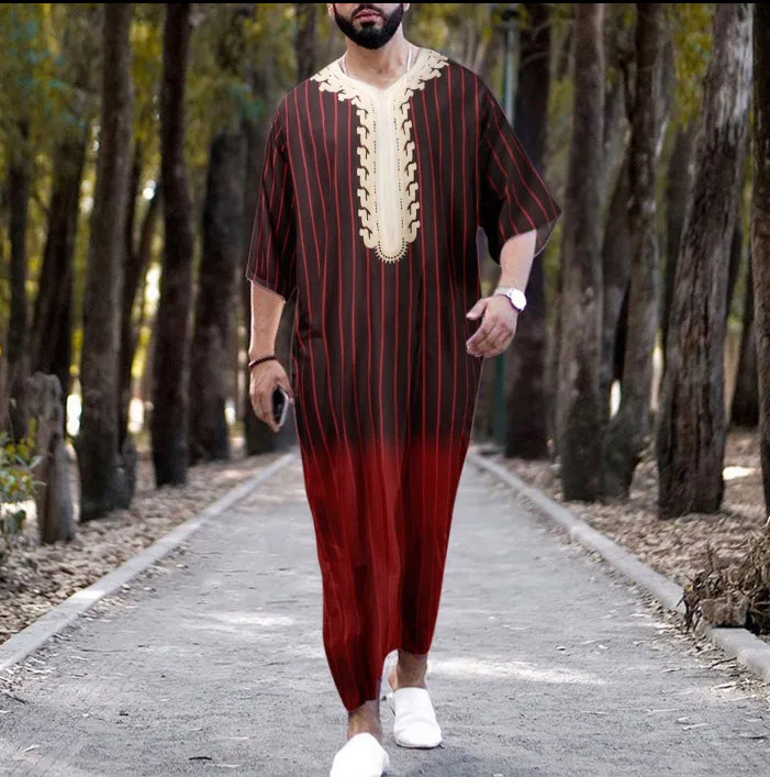 Men Dubai Style Jubah - Maroon Ombre
