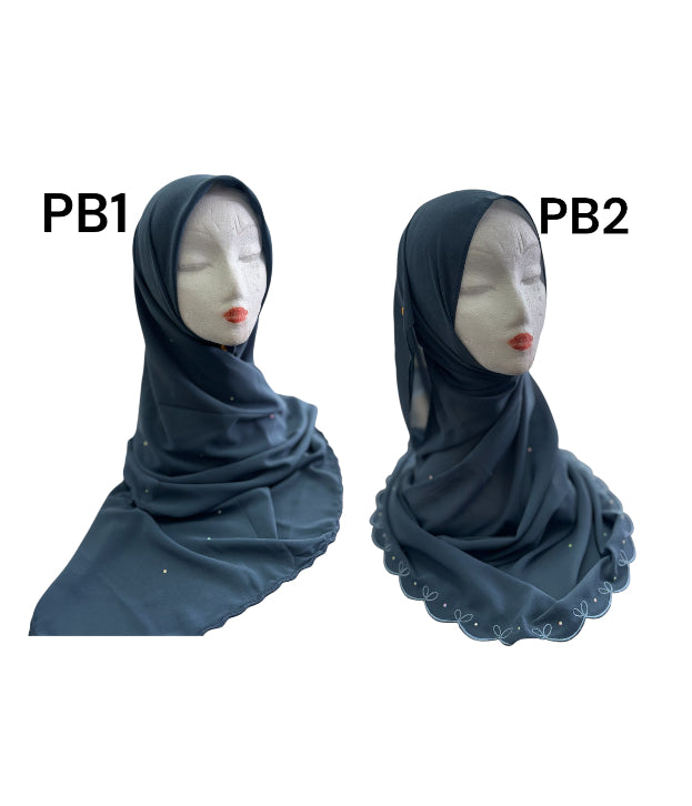 Embroidered Diamonte Bawal (Square)