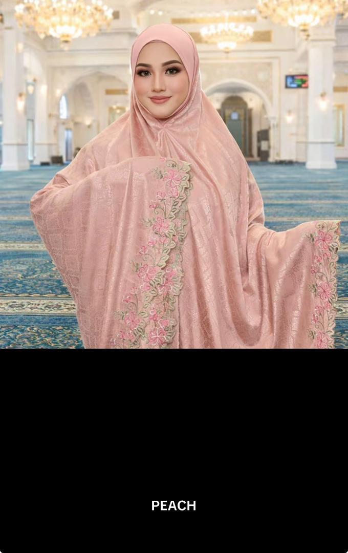 Telekung Mahsuri Emboss