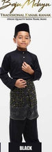 Load image into Gallery viewer, Baju Melayu BOYS Traditional- Teluk Belanga-round neck

