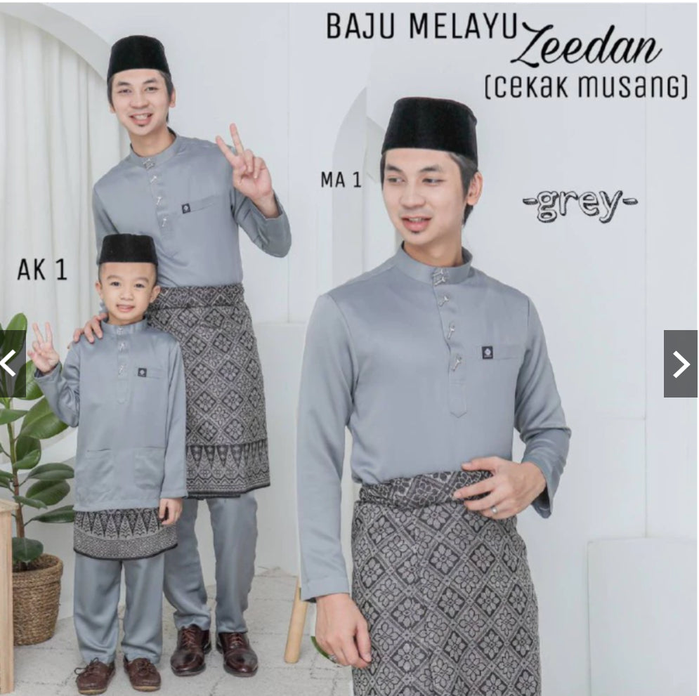 Baju Melayu ZEEDAN Adult-Cekak Musang(buttons not included)