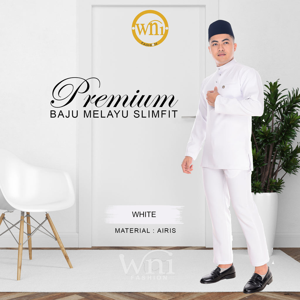 Baju Melayu Airis (SLIMFIT) Cekak Musang  Buttons not included