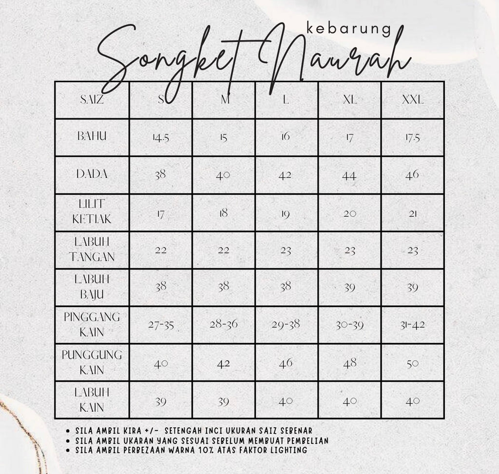 Kebarung Songket Tenun Naurah