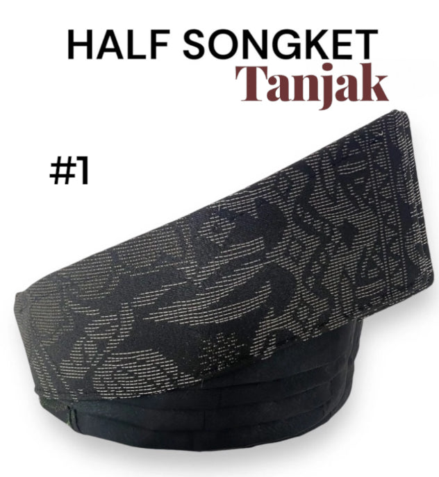 Tanjak half Songket Adult-Black