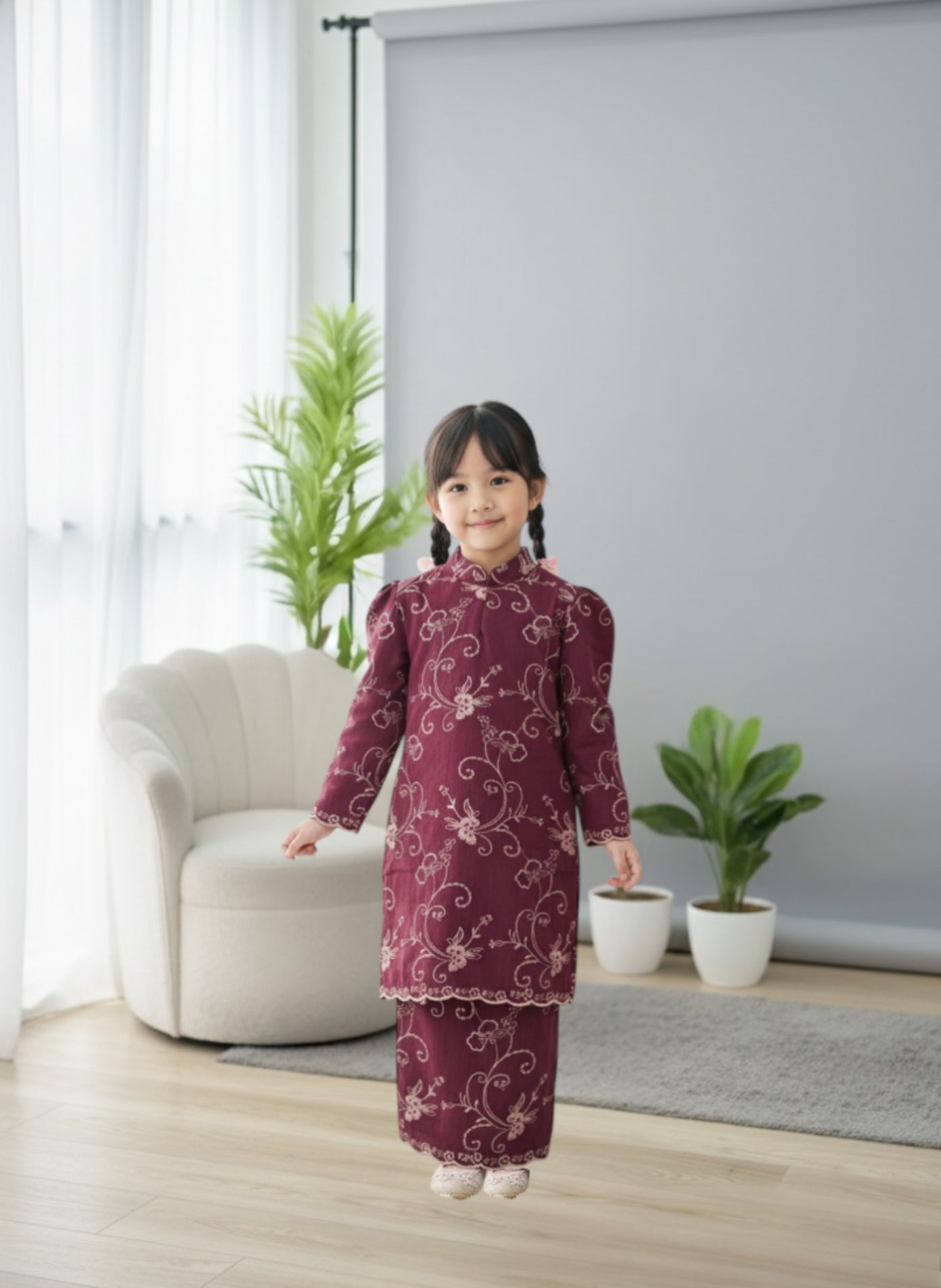 Delima Embroidery Kurung-Girl