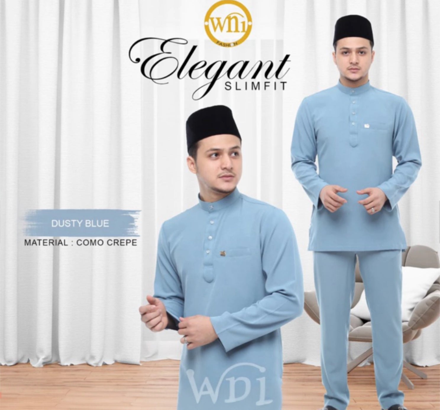 Baju Melayu Adiey Como Crepe (SLIMFIT)-buttons not included