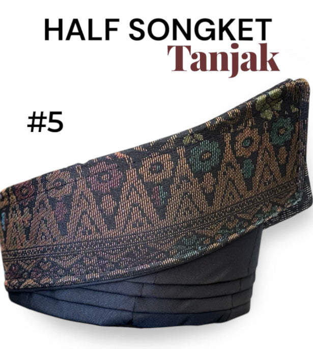 Tanjak half Songket Adult-Black