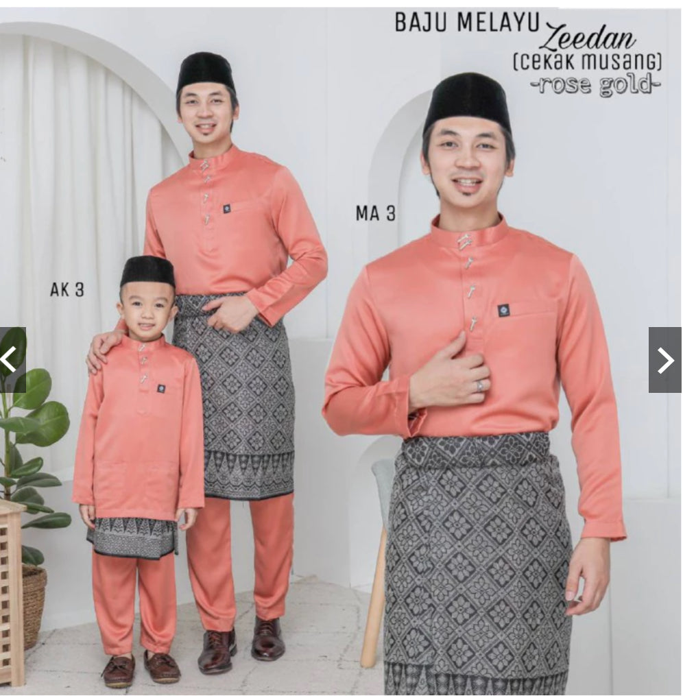 Baju Melayu ZEEDAN Adult-Cekak Musang(buttons not included)