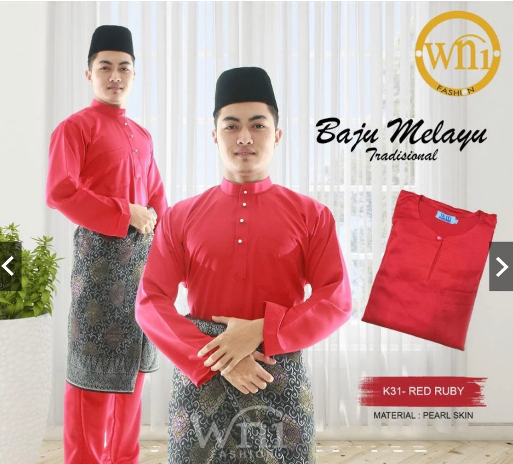 Baju Melayu ADULT WNI Standard size-Cekak Musang (Collar, buttons not included)