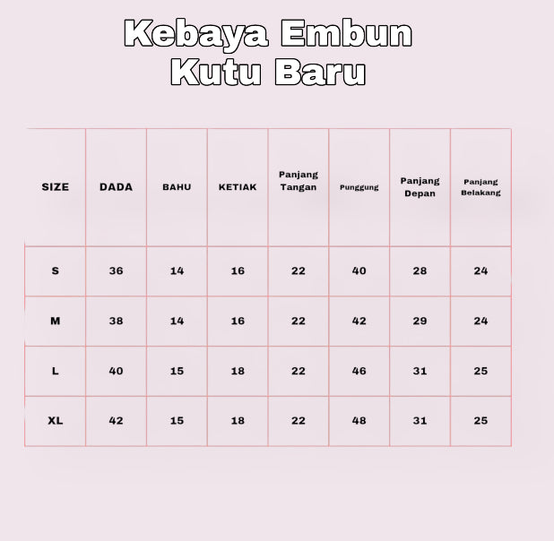 Kebaya Embun Kutu Baru