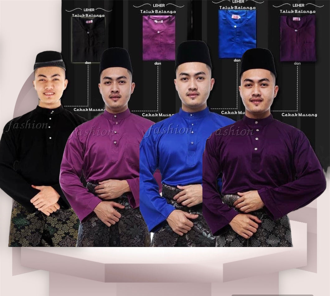 Baju Melayu ADULT Traditional - Teluk Belanga (Round Neck)
