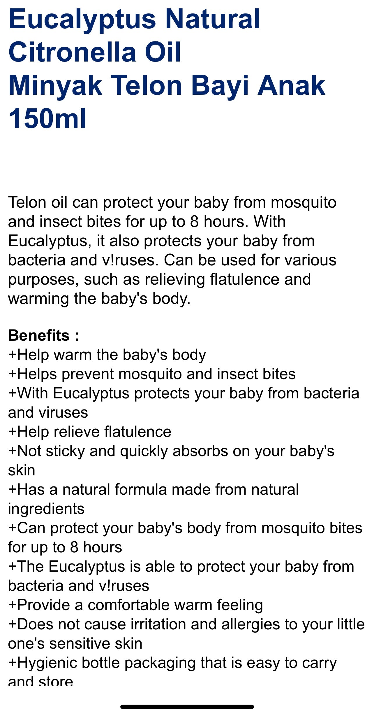 My Baby Minyak Telon